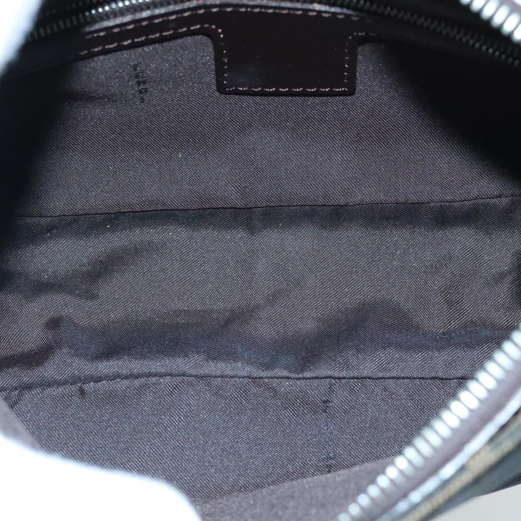 FENDI Zucca Canvas Mamma Baguette Shoulder Bag Black Brown 94185