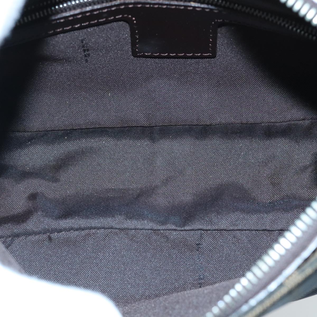 FENDI Zucca Canvas Mamma Baguette Shoulder Bag Black Brown 94185