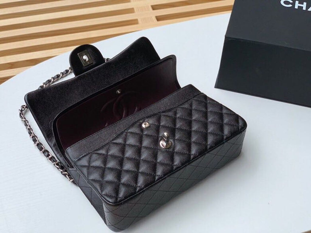 CHL Classic Handbag Silver Hardware Black For Women, Women’s Bags, Shoulder And Crossbody Bags 10.2in/26cm A01112