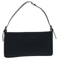 FENDI Zucchino Canvas Hand Bag Black Silver 94186