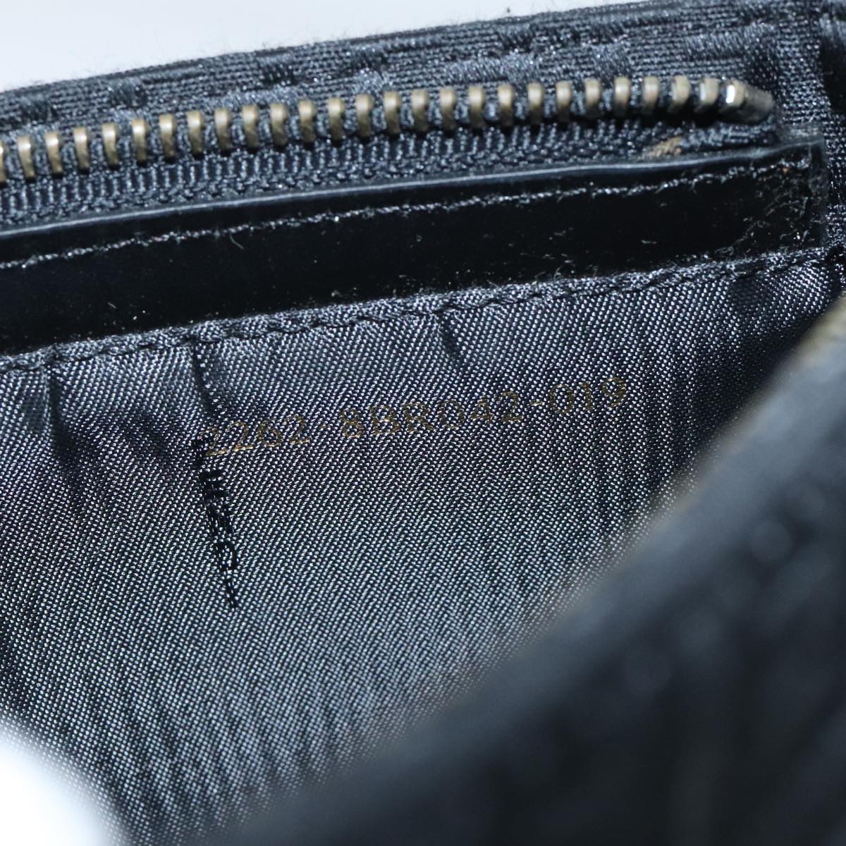 FENDI Zucchino Canvas Hand Bag Black Silver 94186