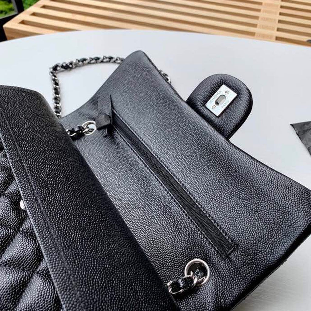 CHL Classic Handbag Silver Hardware Black For Women, Women’s Bags, Shoulder And Crossbody Bags 10.2in/26cm A01112
