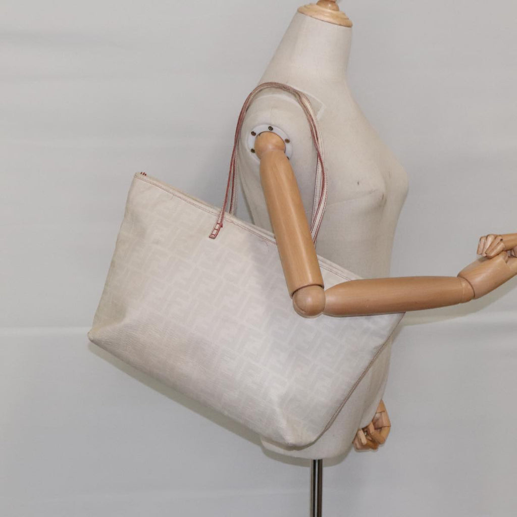 FENDI Zucca Canvas Tote Bag White 94234