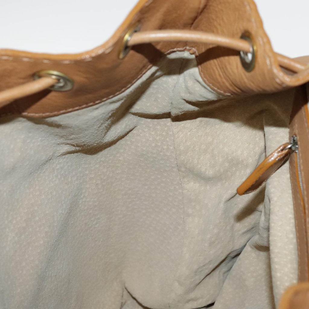 FENDI Backpack Leather Gold Brown 94235