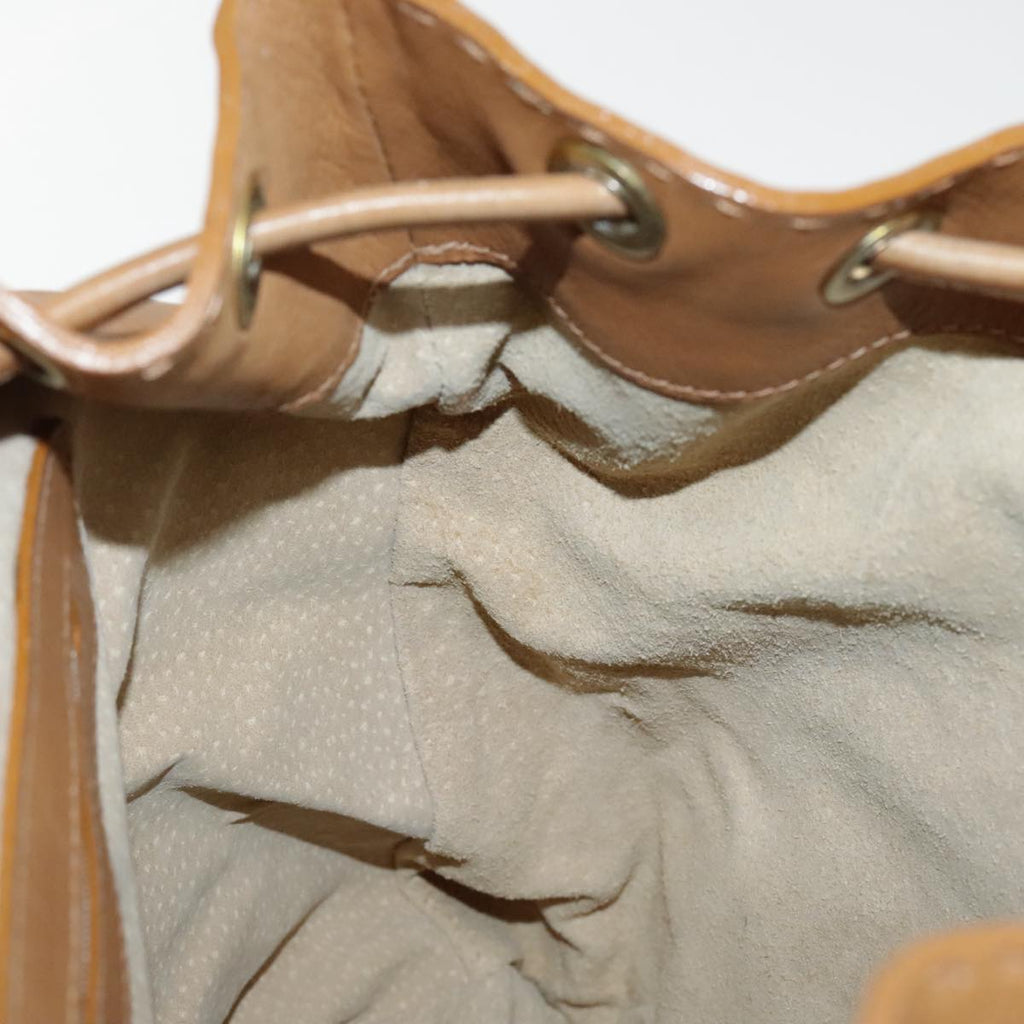 FENDI Backpack Leather Gold Brown 94235