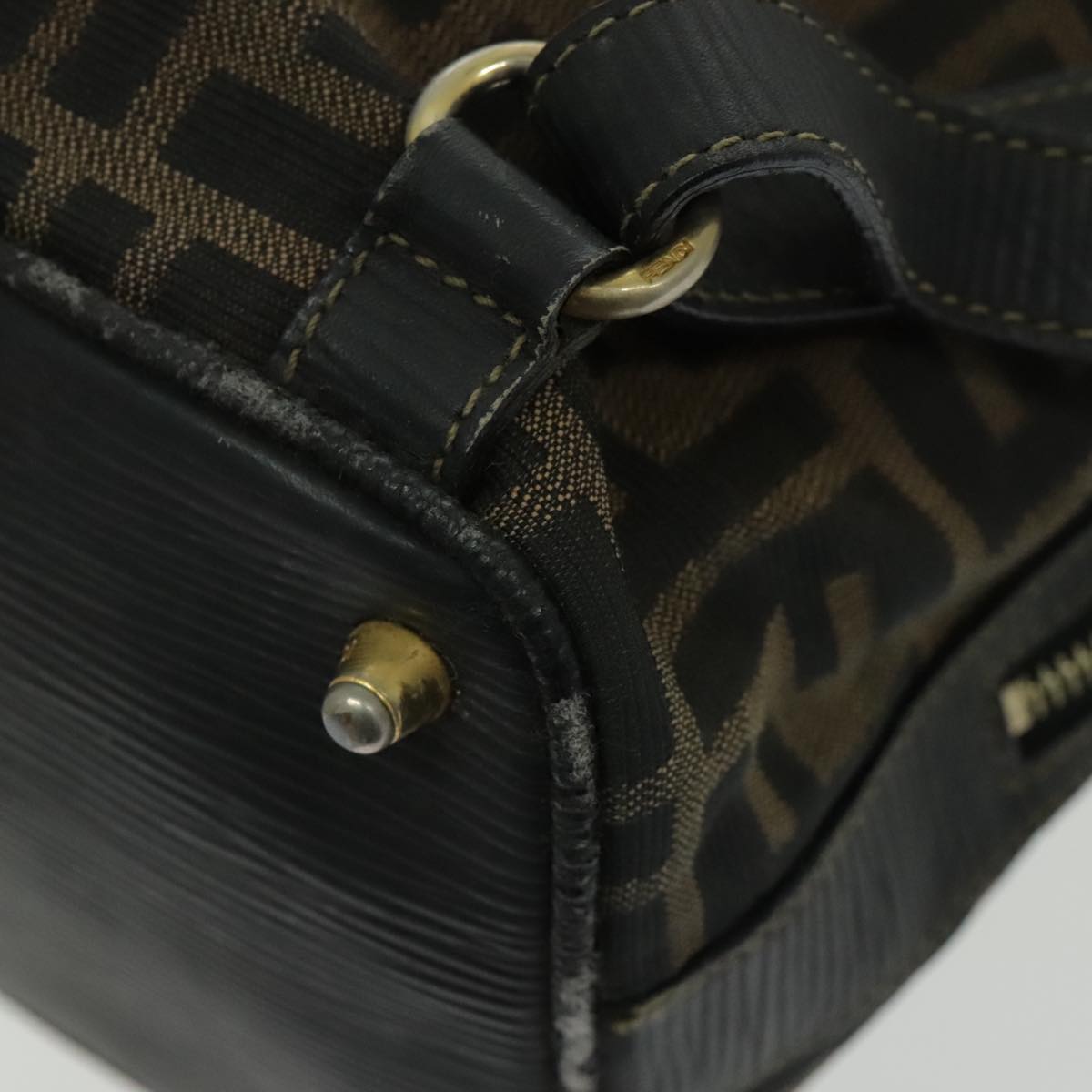 FENDI Zucca Canvas Backpack Brown Black Gold 94295