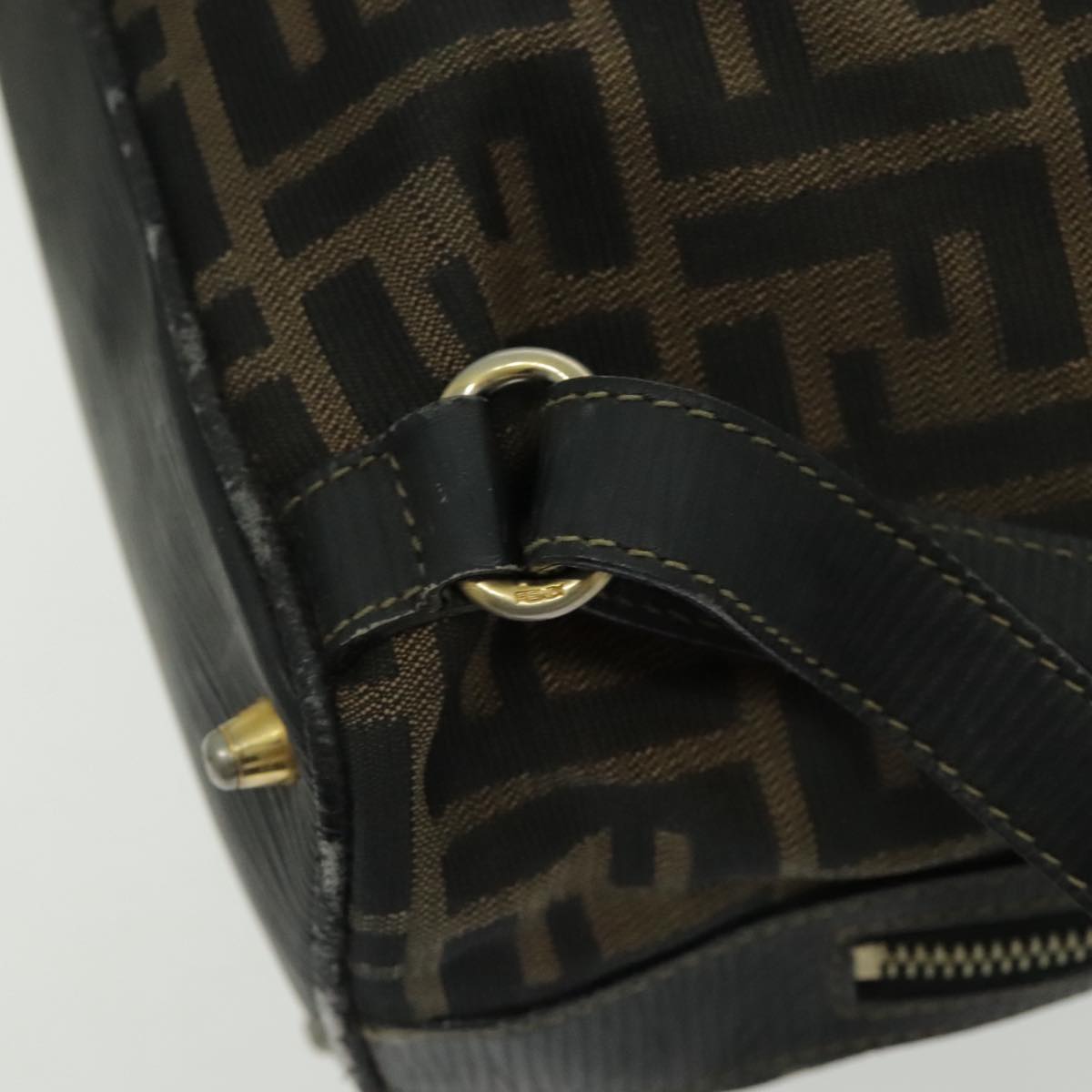 FENDI Zucca Canvas Backpack Brown Black Gold 94295