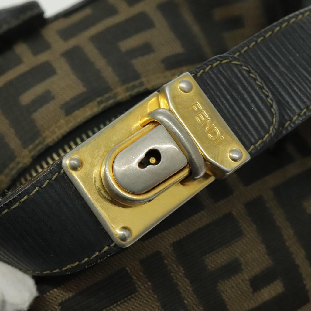 FENDI Zucca Canvas Backpack Brown Black Gold 94295