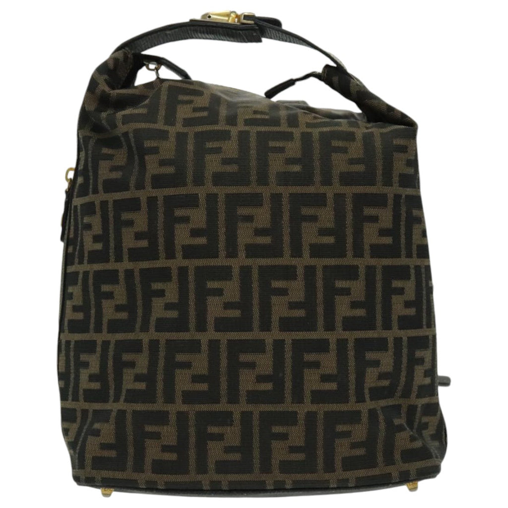 FENDI Zucca Canvas Backpack Brown Black Gold 94295