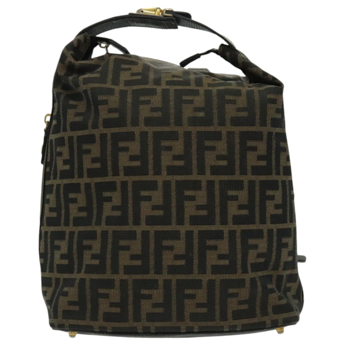 FENDI Zucca Canvas Backpack Brown Black Gold 94295