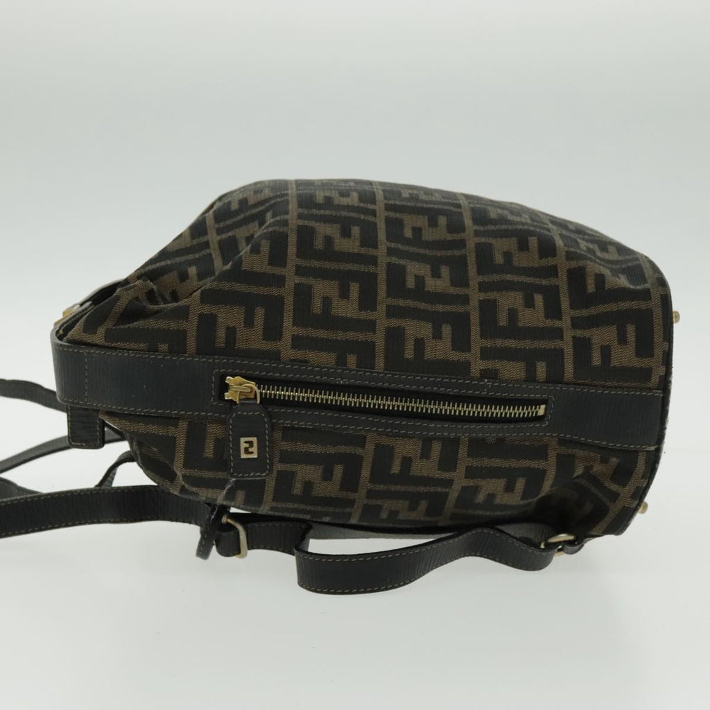 FENDI Zucca Canvas Backpack Brown Black Gold 94295
