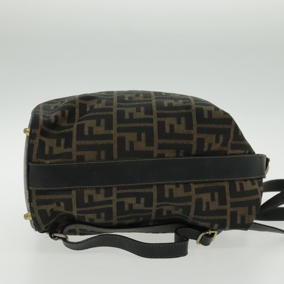 FENDI Zucca Canvas Backpack Brown Black Gold 94295