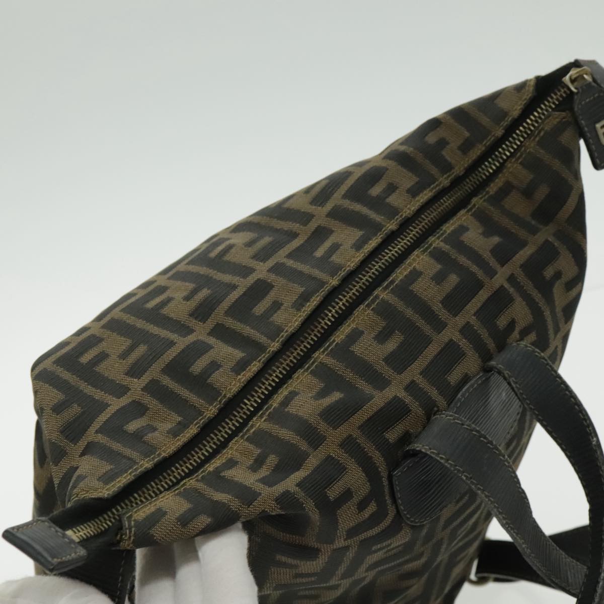 FENDI Zucca Canvas Backpack Brown Black Gold 94295