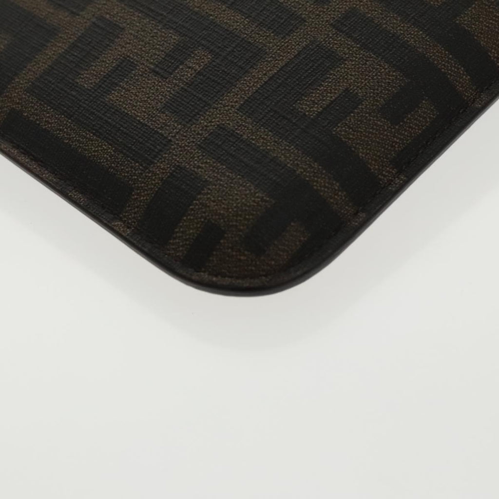 FENDI Zucca Canvas Shoulder Bag Black Brown gold 94296