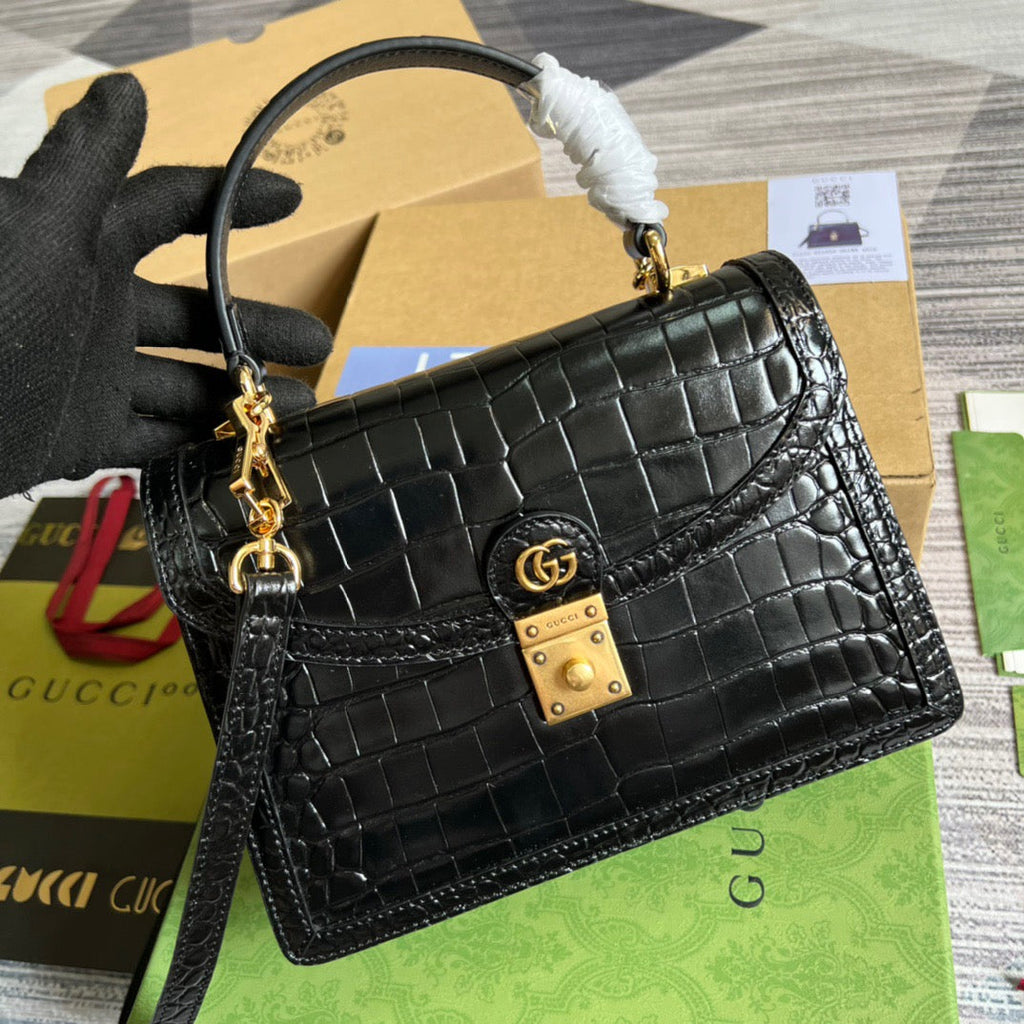 gg Ophidia Small gg Top Handle Bag Balck For Women, Women’s Bags 9.8in/25cm gg