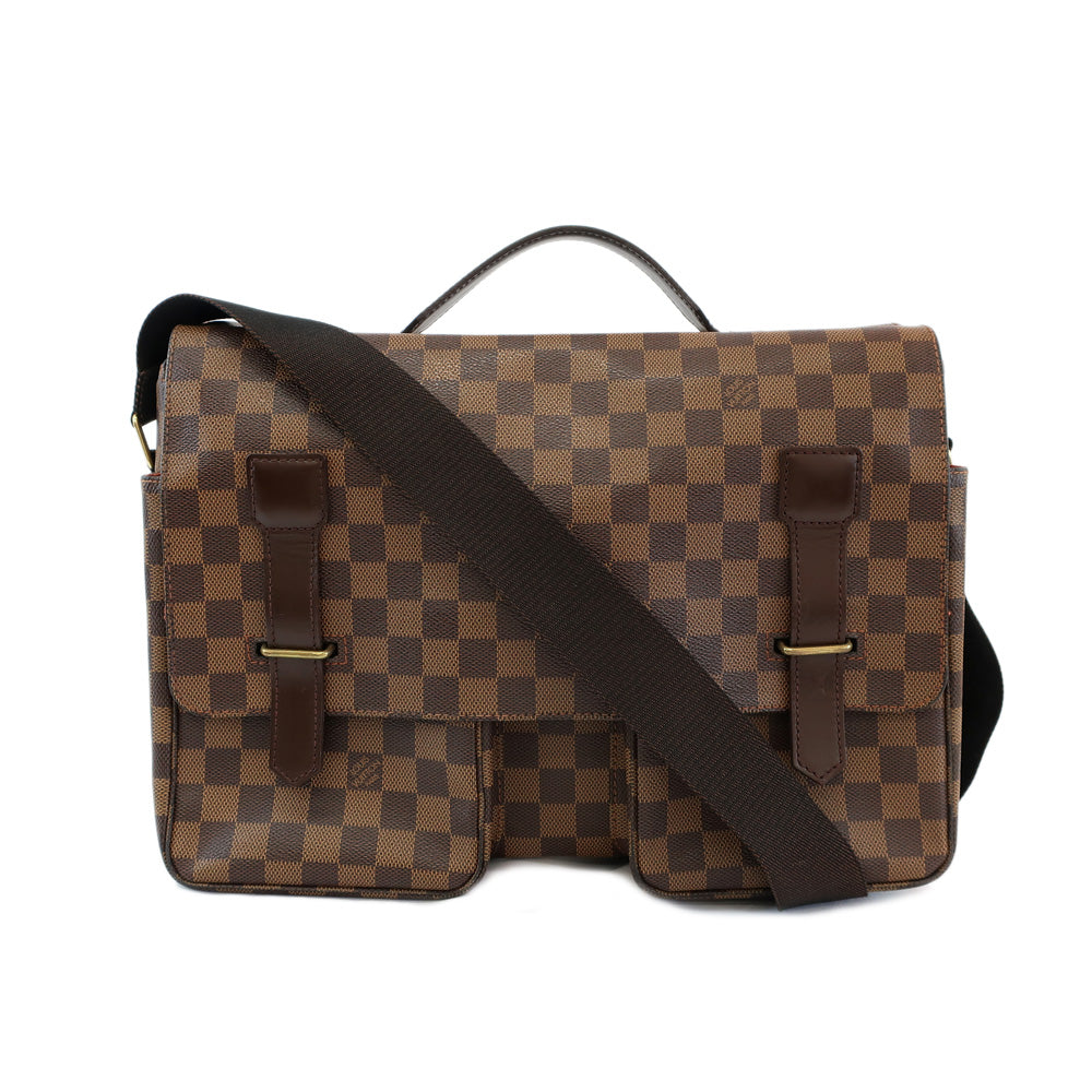 Louis Vuitton Broadw Damier N42270 Brown PVC Coated Canvas Leather Shoulder Bag