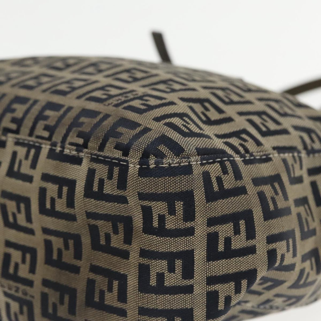 FENDI Zucchino Canvas Hand Bag Navy Silver 94429