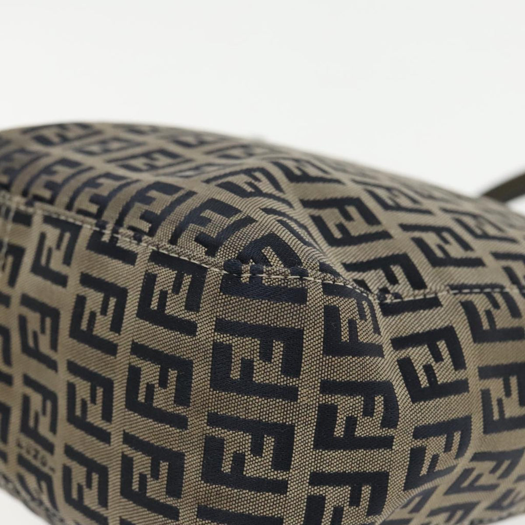 FENDI Zucchino Canvas Hand Bag Navy Silver 94429