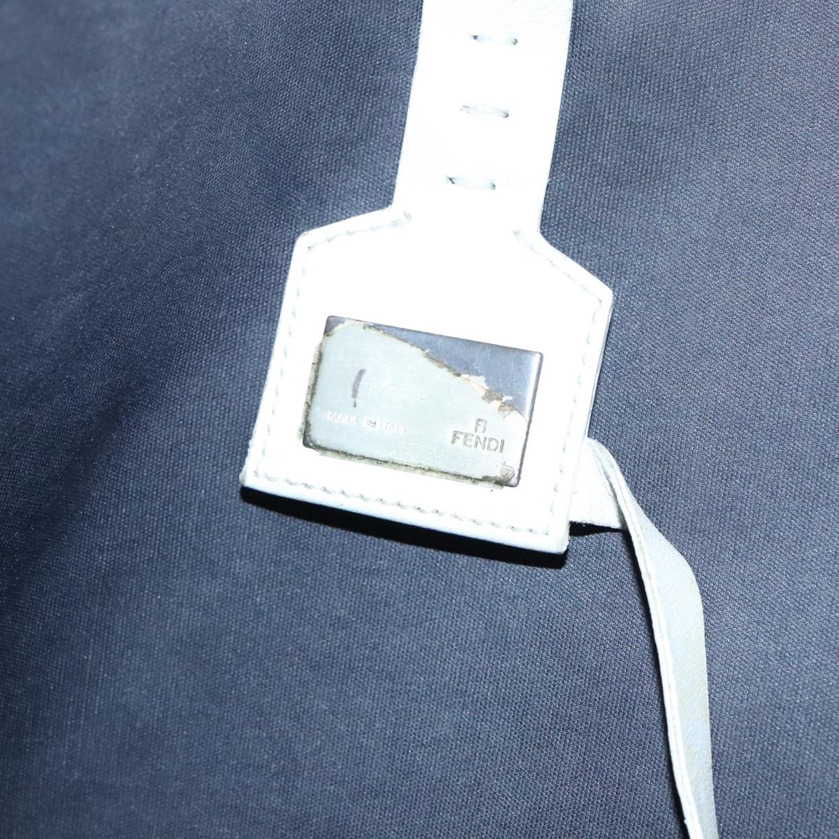FENDI Zucchino Canvas Tote Bag Navy 94430