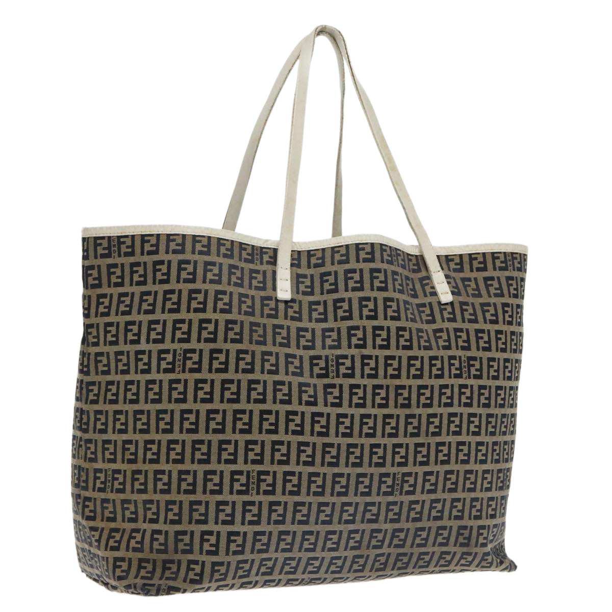 FENDI Zucchino Canvas Tote Bag Navy 94430