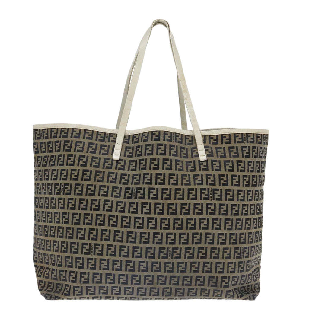 FENDI Zucchino Canvas Tote Bag Navy 94430