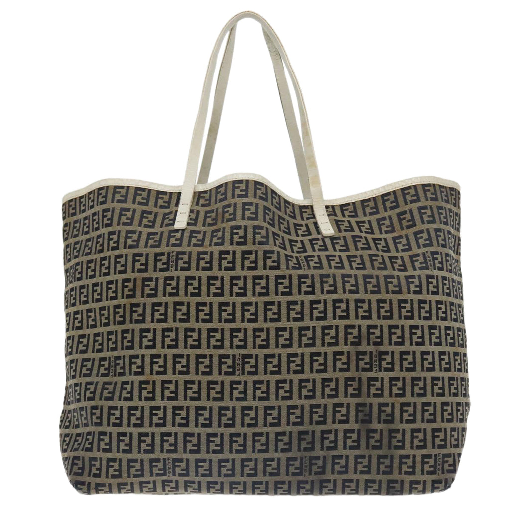 FENDI Zucchino Canvas Tote Bag Navy 94430