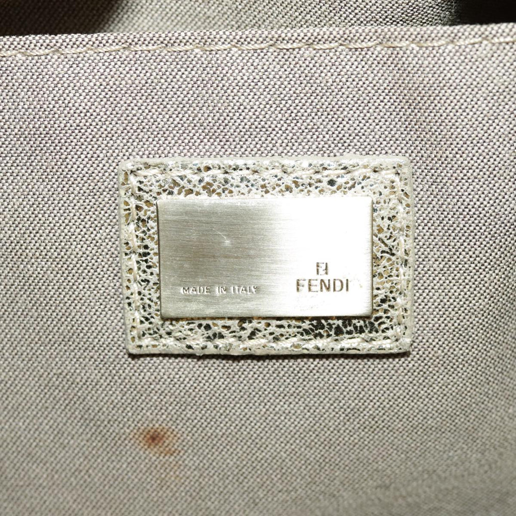 FENDI Zucchino Canvas Hand Bag Gold 94454