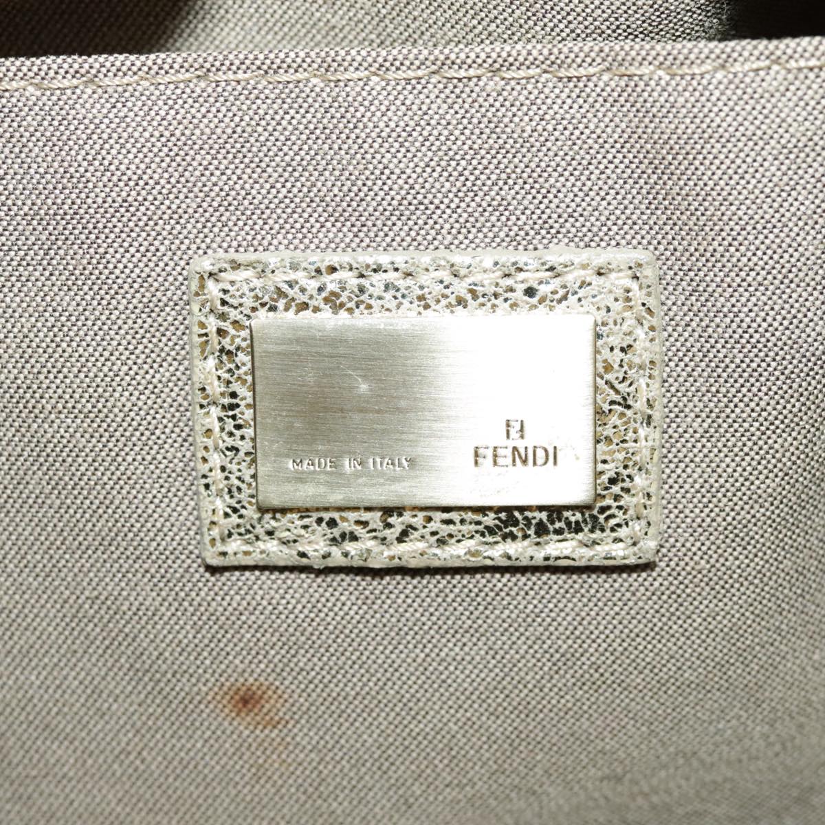 FENDI Zucchino Canvas Hand Bag Gold 94454