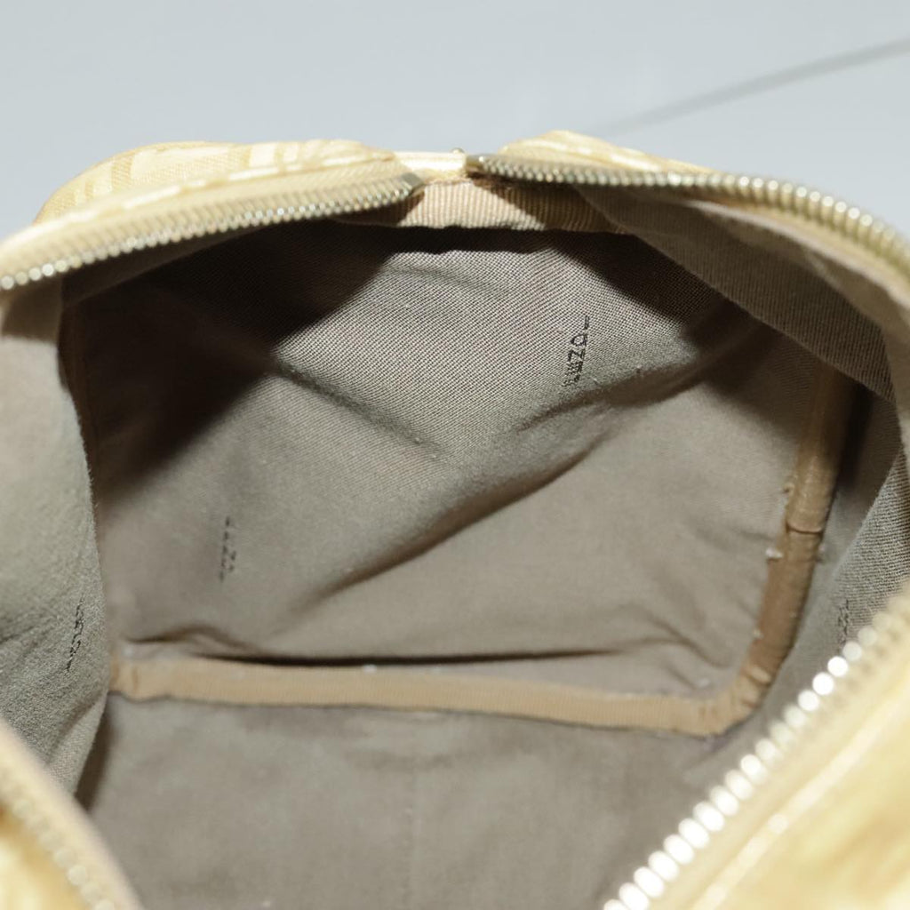 FENDI Zucchino Canvas Hand Bag Gold 94454