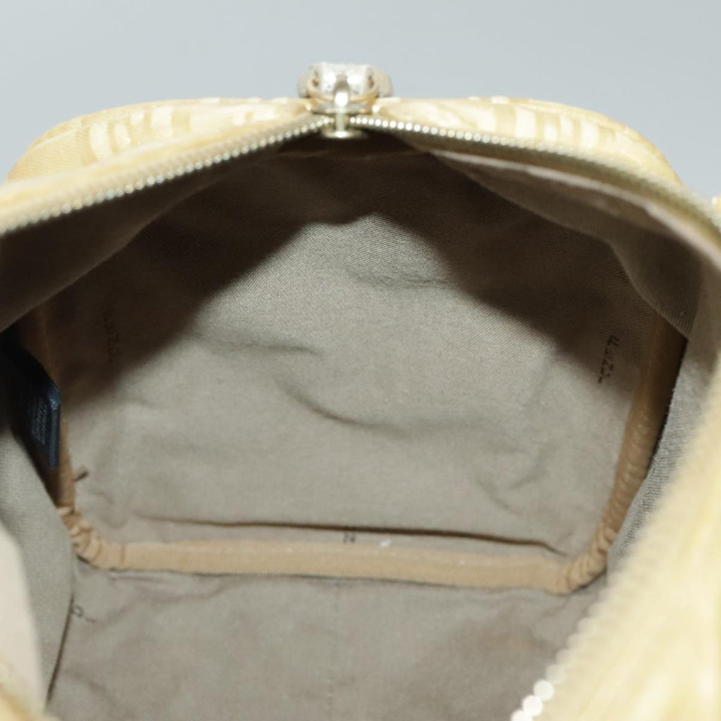 FENDI Zucchino Canvas Hand Bag Gold 94454