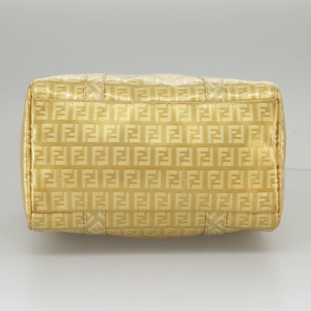 FENDI Zucchino Canvas Hand Bag Gold 94454