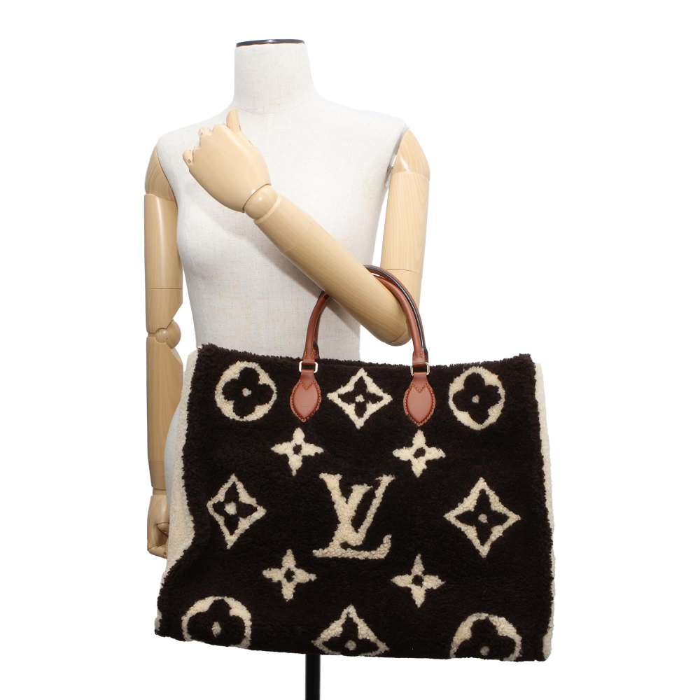 LOUIS VUITTON Onthego Brown/Beige M55420 Monogram / Teddy Size GM
