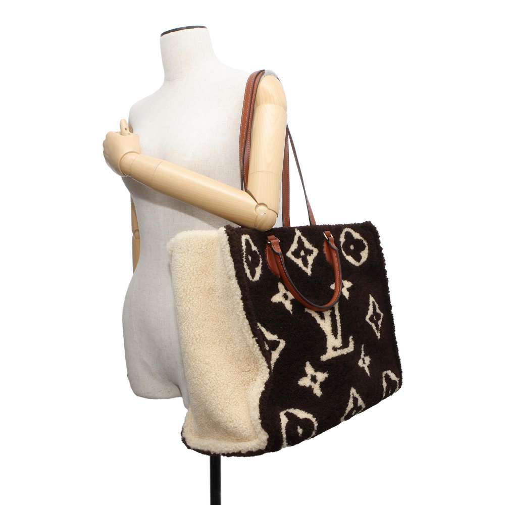 LOUIS VUITTON Onthego Brown/Beige M55420 Monogram / Teddy Size GM