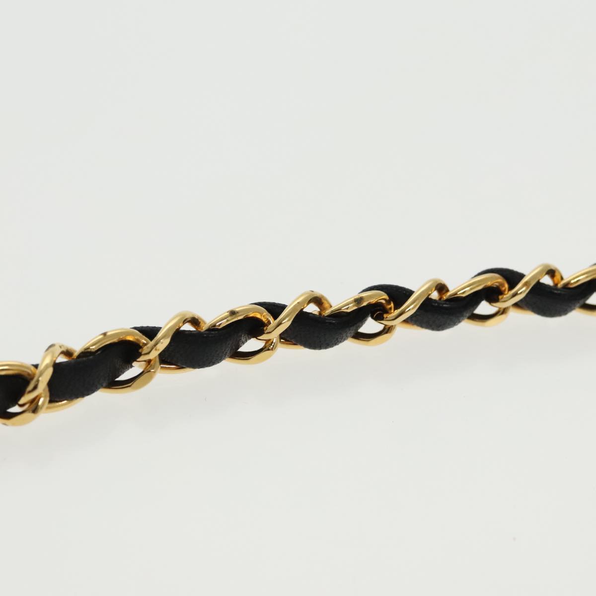 CHANEL Diana Matelasse Chain Shoulder Bag Lamb Skin Black Gold CC 94641S