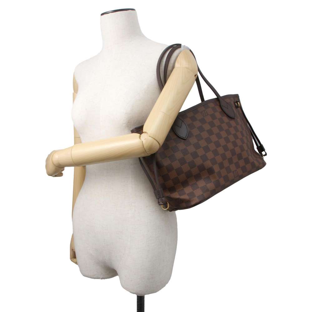 LOUIS VUITTON Neverfull Red N41359 Damier Ebene Canvas Size PM