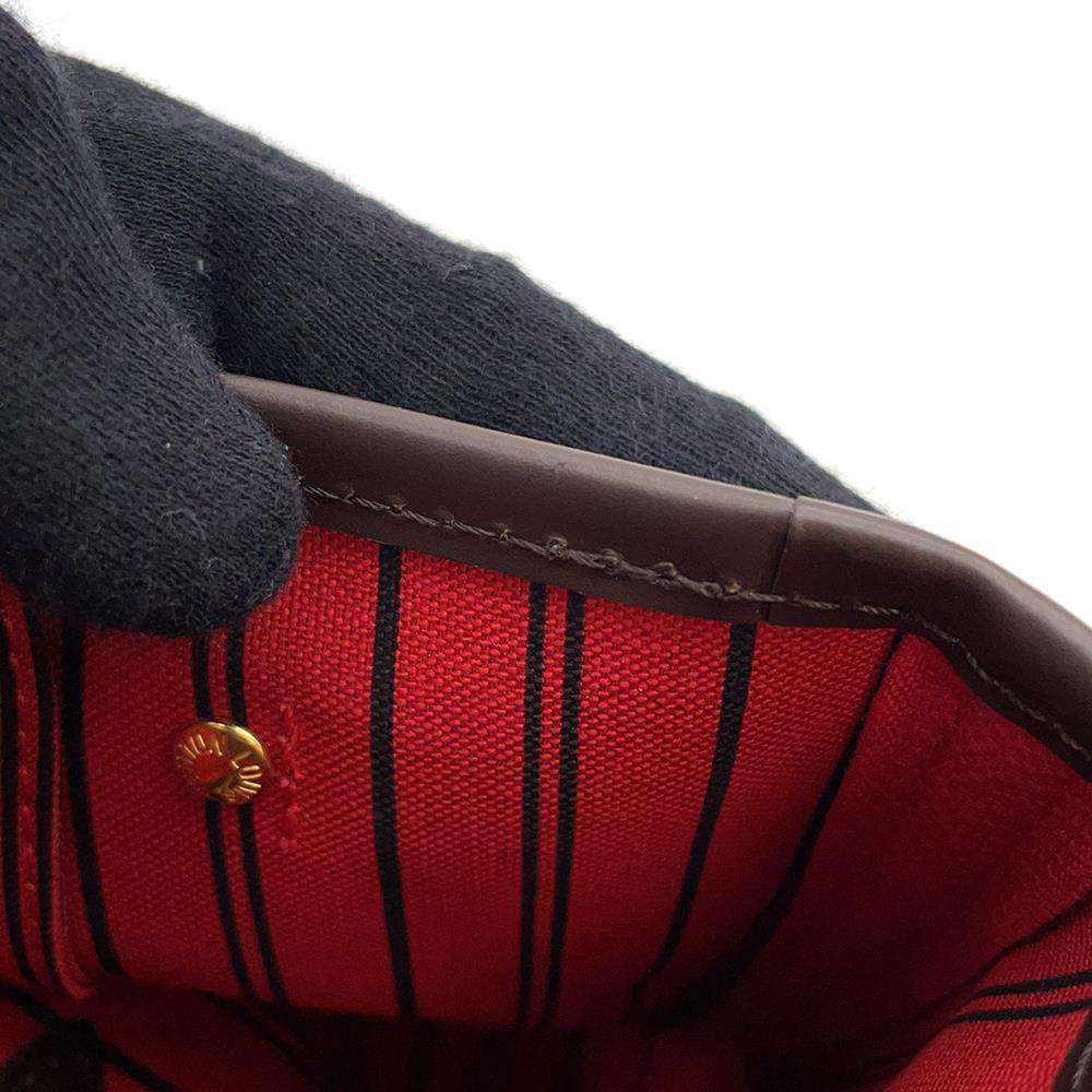 LOUIS VUITTON Neverfull Red N41359 Damier Ebene Canvas Size PM