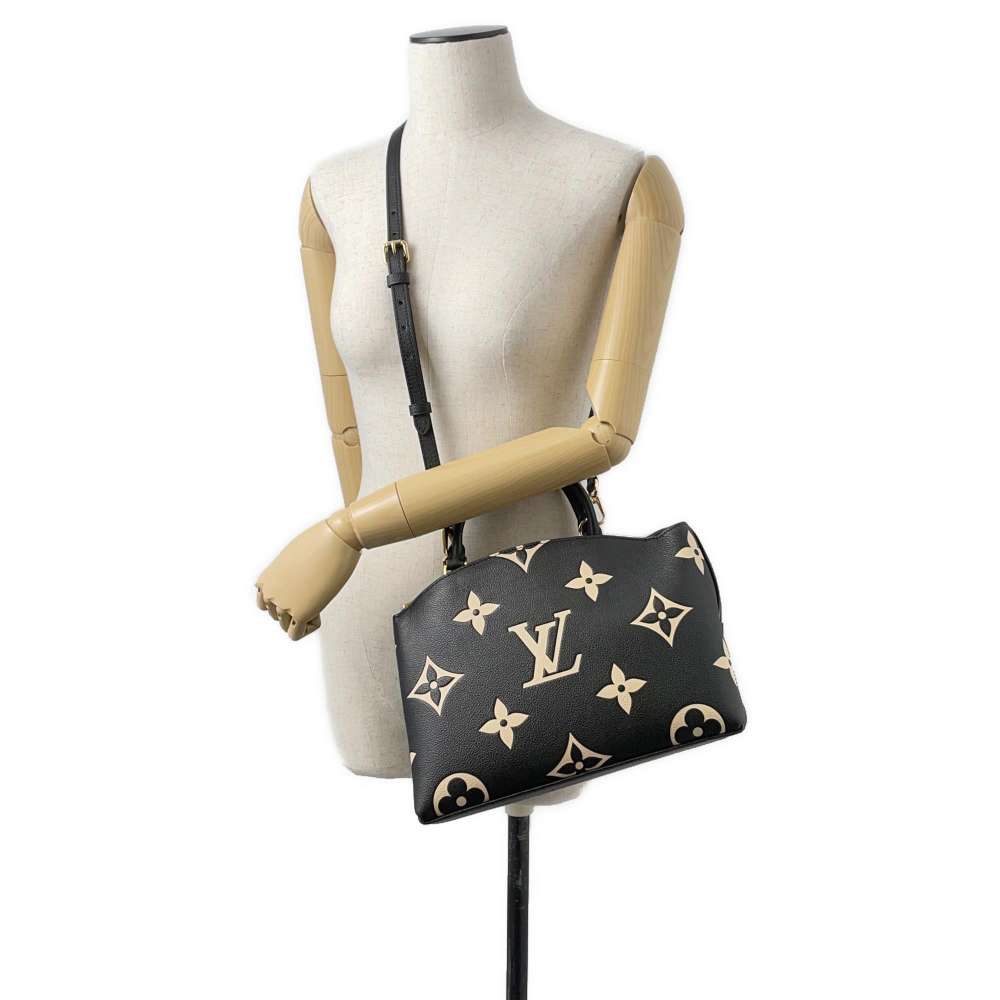 LOUIS VUITTON Petit Palais Black/Beige M58913 Bicolor Monogram Empreinte Leather Size PM