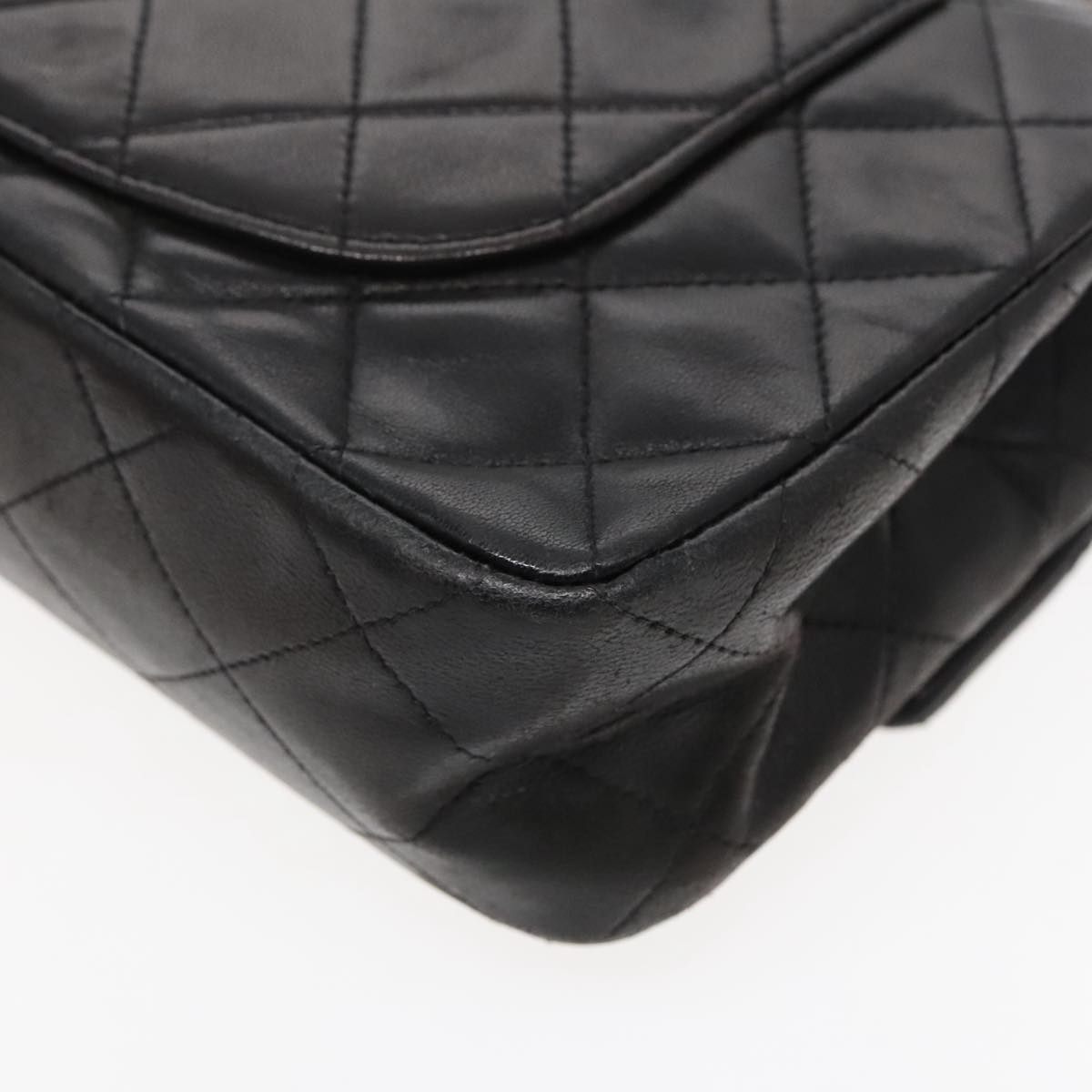 CHANEL Matelasse 23 Turn Lock Chain Bag Lamb Skin Black Gold CC 94676A
