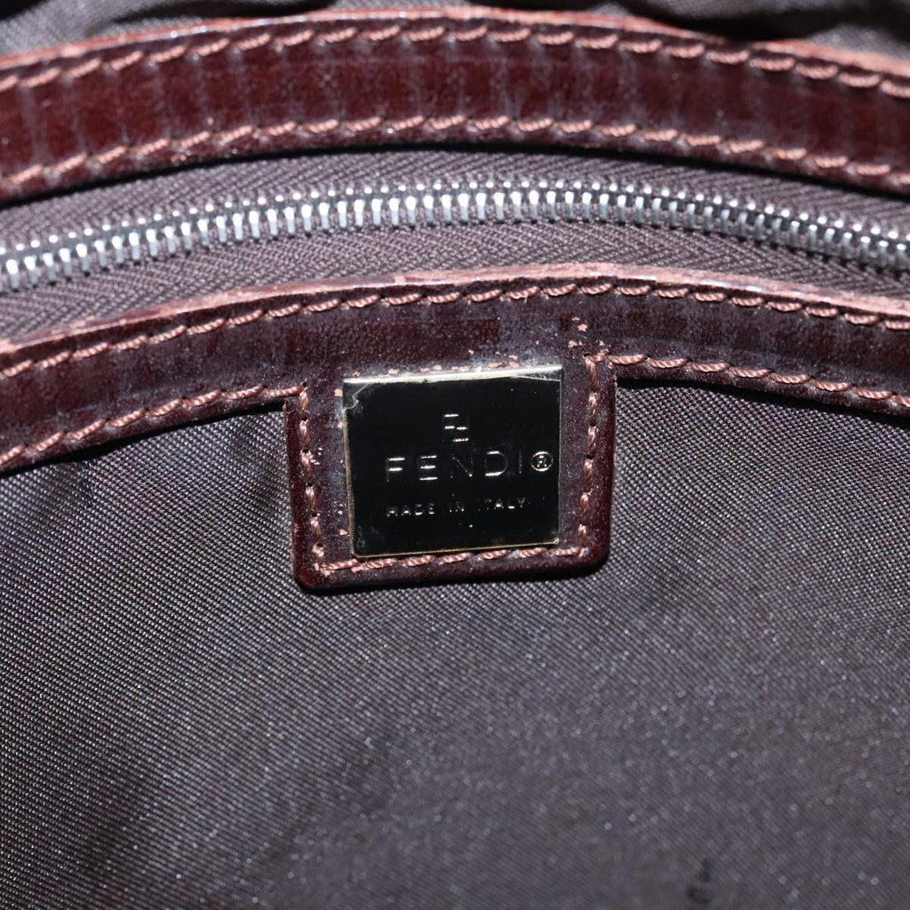 FENDI Zucca Canvas Tote Bag Brown Black Silver 94701
