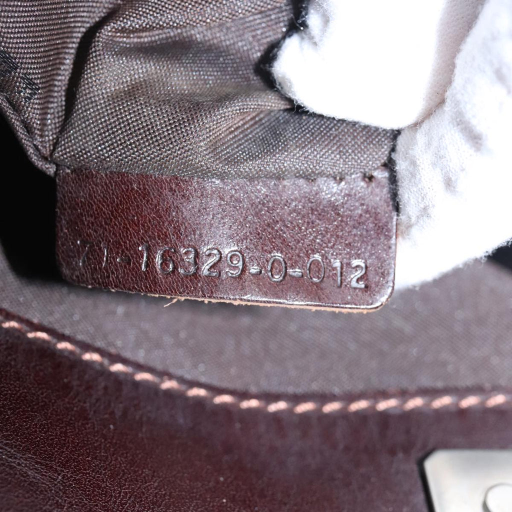 FENDI Zucca Canvas Tote Bag Brown Black Silver 94701