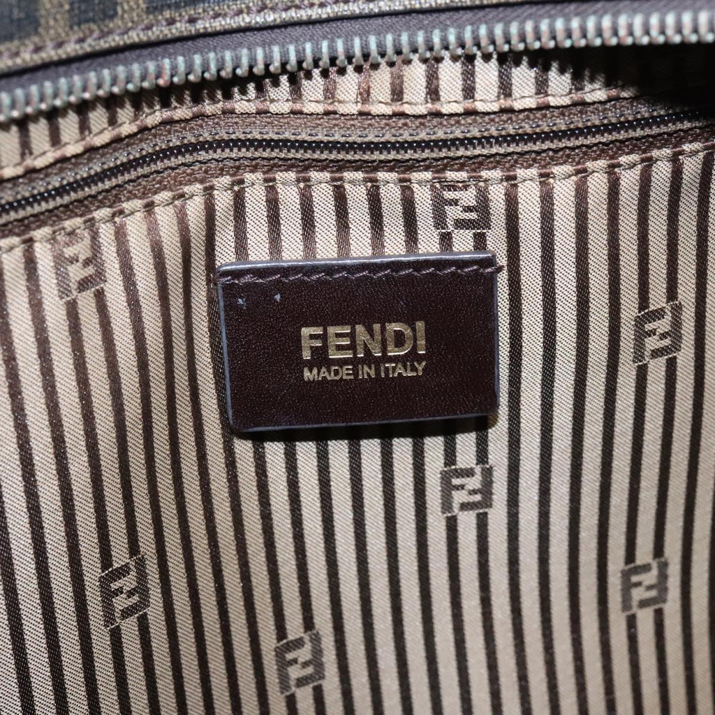 FENDI Zucca Canvas Tote Bag Brown Black Gold 94724