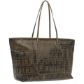 FENDI Zucca Canvas Tote Bag Brown Black Gold 94724