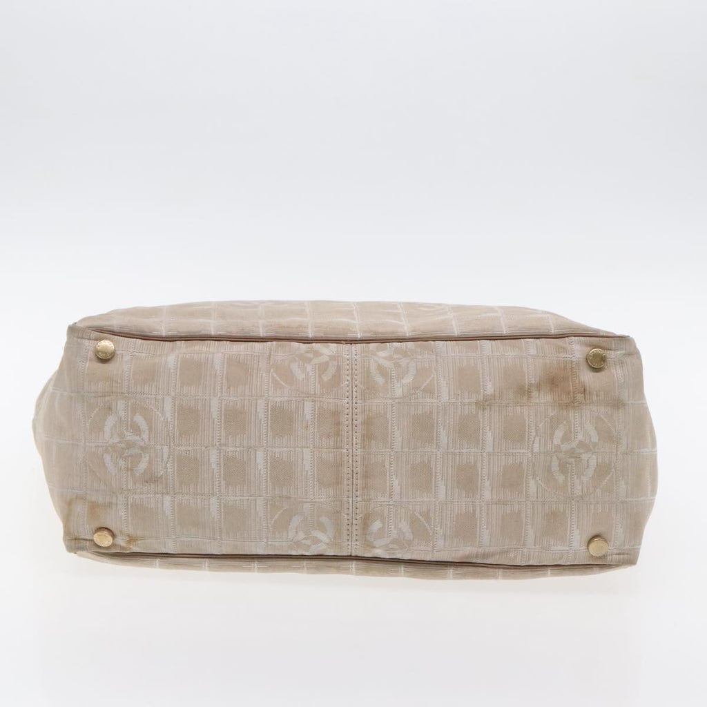 CHANEL New Travel line Tote Bag Nylon Beige CC 94803