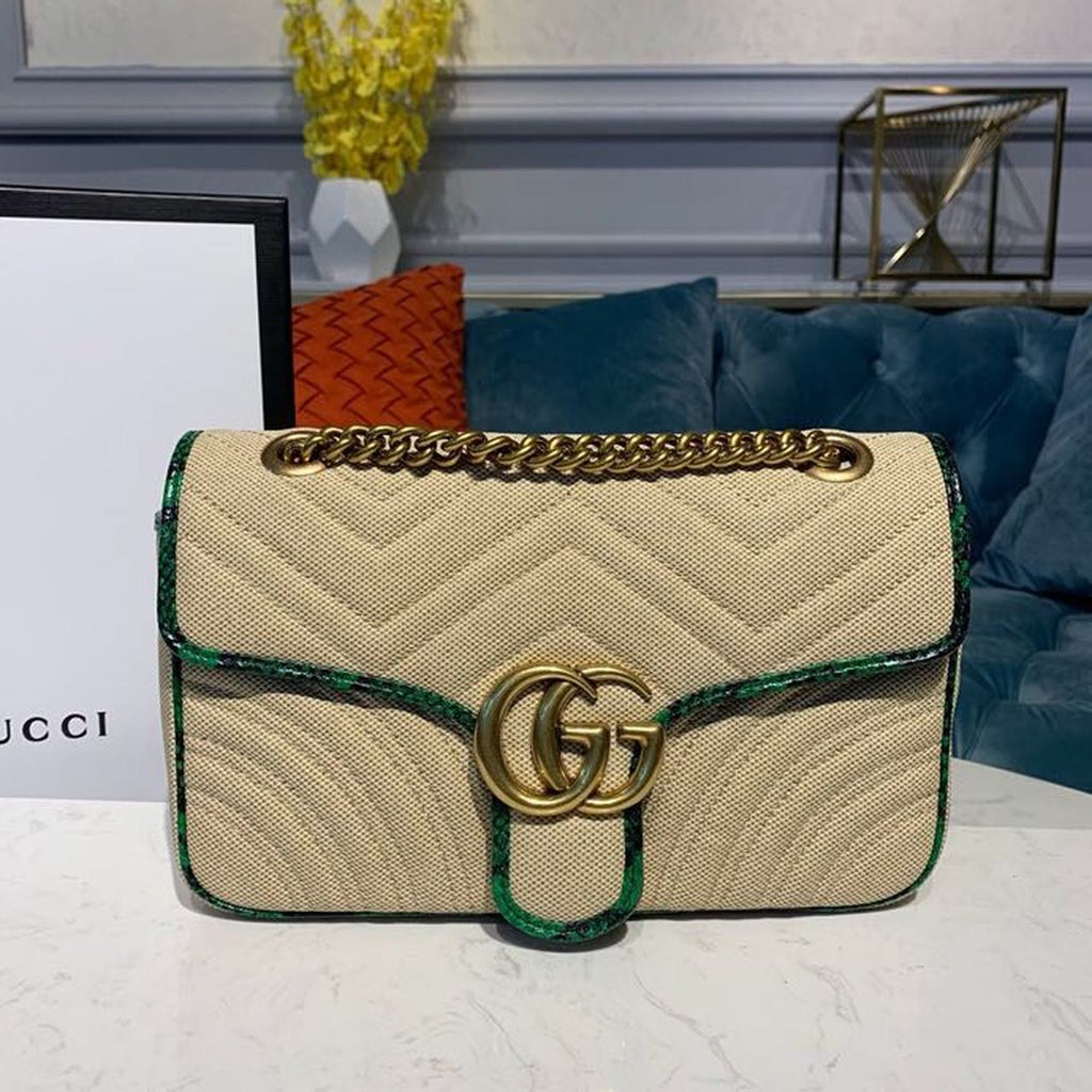 Glami Marmont Raffia Straw Shoulder Bag Beige/Green Glami Chevron MatelassÃƒÂ© Raffia Effect Fabric For Women 10in/26cm Glami  Ã¢â‚¬Å½443497