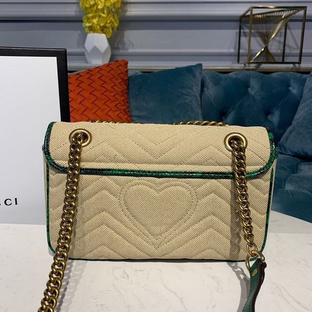 Glami Marmont Raffia Straw Shoulder Bag Beige/Green Glami Chevron MatelassÃƒÂ© Raffia Effect Fabric For Women 10in/26cm Glami  Ã¢â‚¬Å½443497
