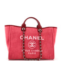 CHANEL Deauville Tote Canvas Medium