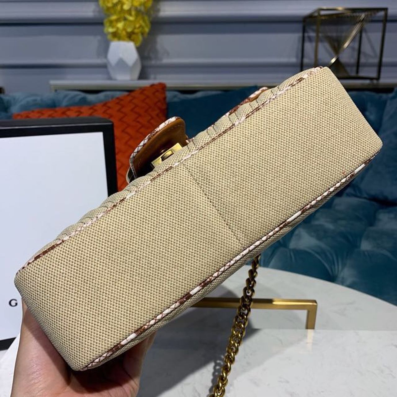 Glami Marmont Raffia Straw Shoulder Bag Cream/Brown/Beige Glami Chevron MatelassÃƒÂ© Raffia Effect Fabric For Women 10in/26cm Glami  Ã¢â‚¬Å½443497