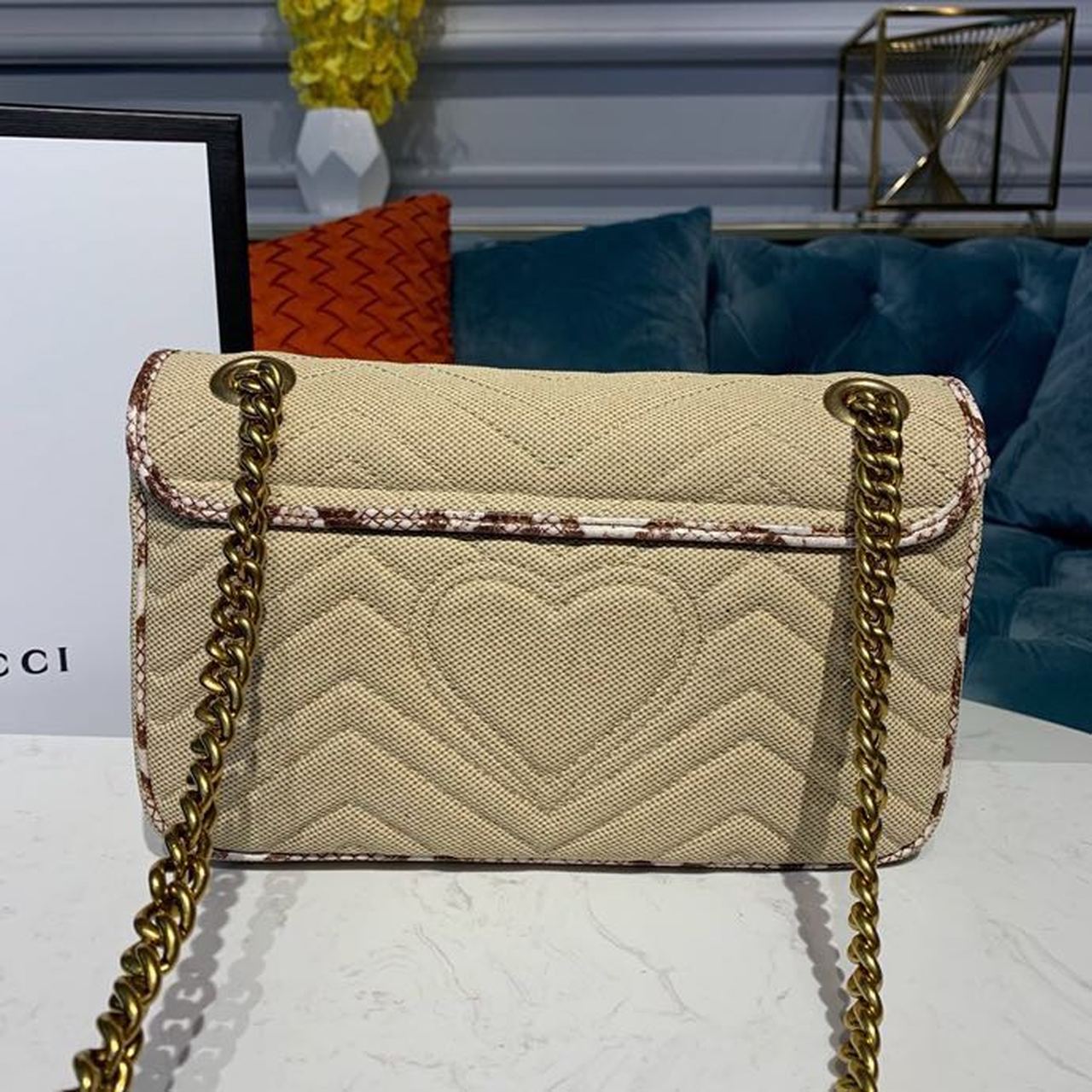 Glami Marmont Raffia Straw Shoulder Bag Cream/Brown/Beige Glami Chevron MatelassÃƒÂ© Raffia Effect Fabric For Women 10in/26cm Glami  Ã¢â‚¬Å½443497