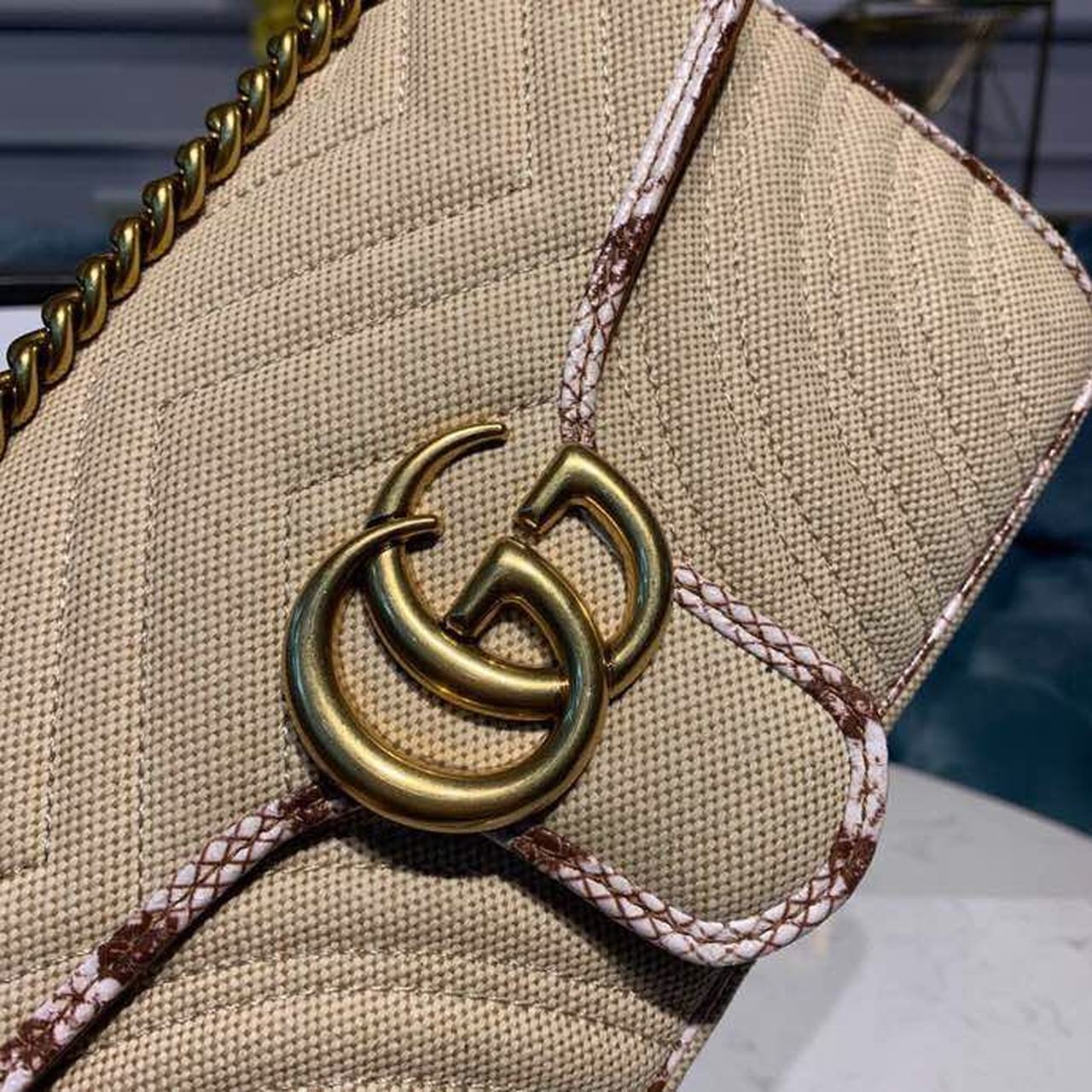 Glami Marmont Raffia Straw Shoulder Bag Cream/Brown/Beige Glami Chevron MatelassÃƒÂ© Raffia Effect Fabric For Women 10in/26cm Glami  Ã¢â‚¬Å½443497