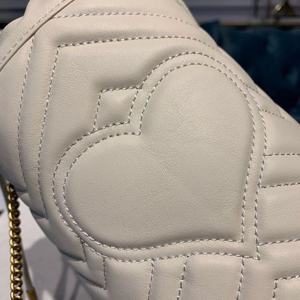 Glami Marmont Mini Bucket Bag White MatelassÃƒÂ© Chevron For Women 6in/13cm Glami 575163 DTDRT 9022